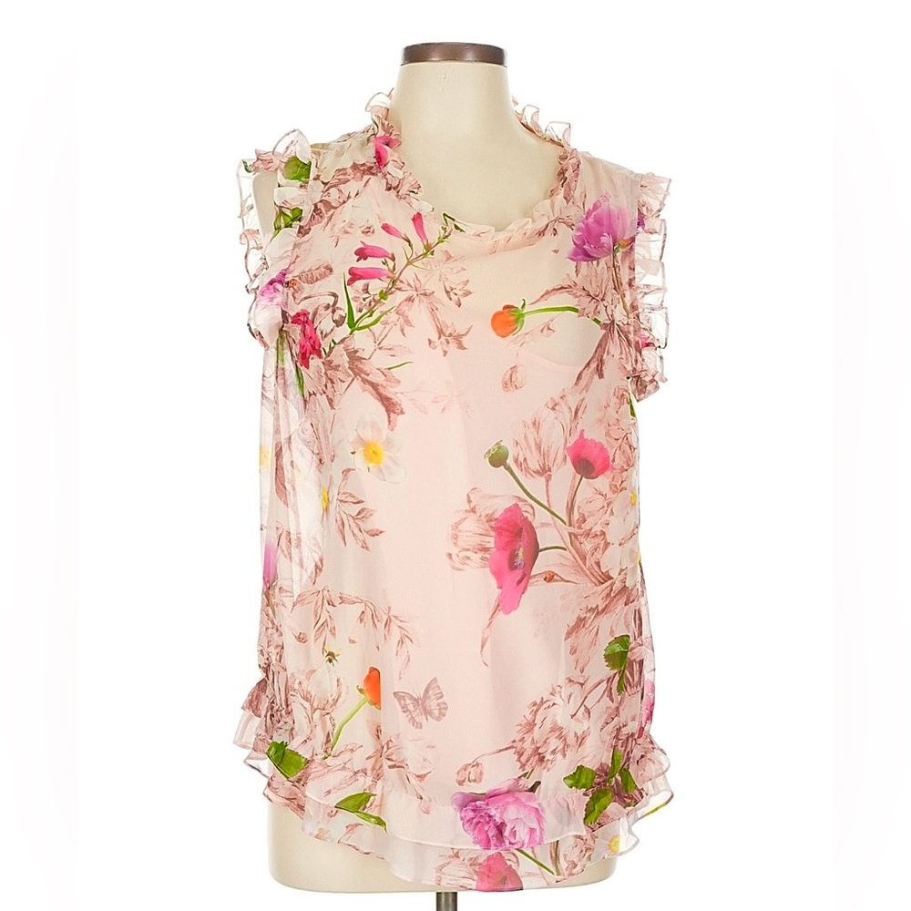 Ted Baker 2-piece sheer floral blouse & camisole